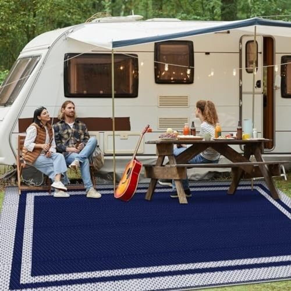 Waterproof Reversible Outdoor Rug 5x8ft - Foldable Patio Area Rug for RV, Picnic - Picture 7 of 7